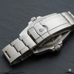 Image of the Rolex Oyster bracelet and the Glidelock clasp mechanism, a superior feature discussed in the rolex submariner vs omega seamaster comparison.