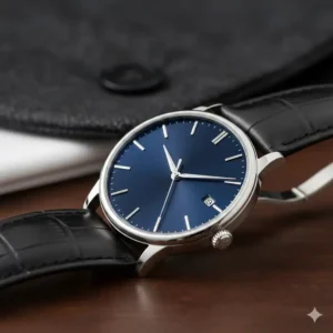 A sophisticated, vintage-inspired rectangular dress watch, a timeless option among the best watches for formal occasions.