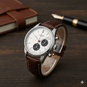 A stylish entry-level chronograph watch with subdials and pushers, a popular complication choice among the best watches for first-time collectors.