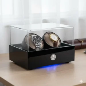 Using an automatic watch winder as a method for how to store watches when not in use.