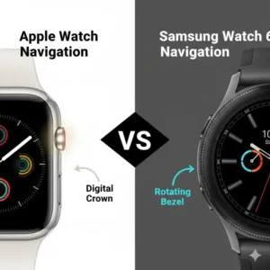 Software-based apple watch vs samsung galaxy watch comparison showing the different workout interfaces and fitness tracking metrics.