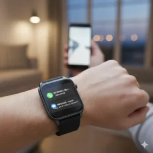 A user receiving a phone call notification on one of the best budget smartwatches under 100.