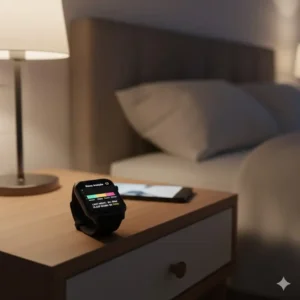 A detailed sleep analysis report shown on the screen of the best budget smartwatches under 100.