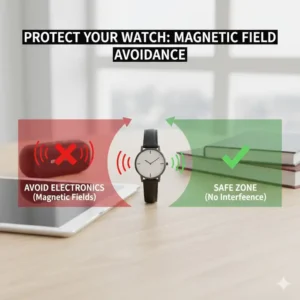 Keeping timepieces away from electronics as part of how to store watches when not in use safely.