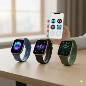 Different stylish watch faces and bands available for the best budget smartwatches under 100.