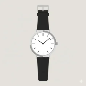 Bauhaus inspired design of the best watches for minimalists with a clean white dial and simple hour markers.