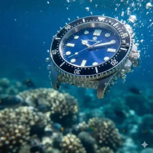 A high-durability dive watch demonstrating the water resistance of the best watches for travel and adventure.