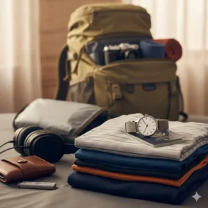 Lightweight titanium gear and passport featuring the best watches for travel and adventure for long trips.