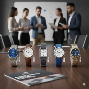 A line of affordable yet elegant timepieces, highlighting the best watches for business professionals on a budget.