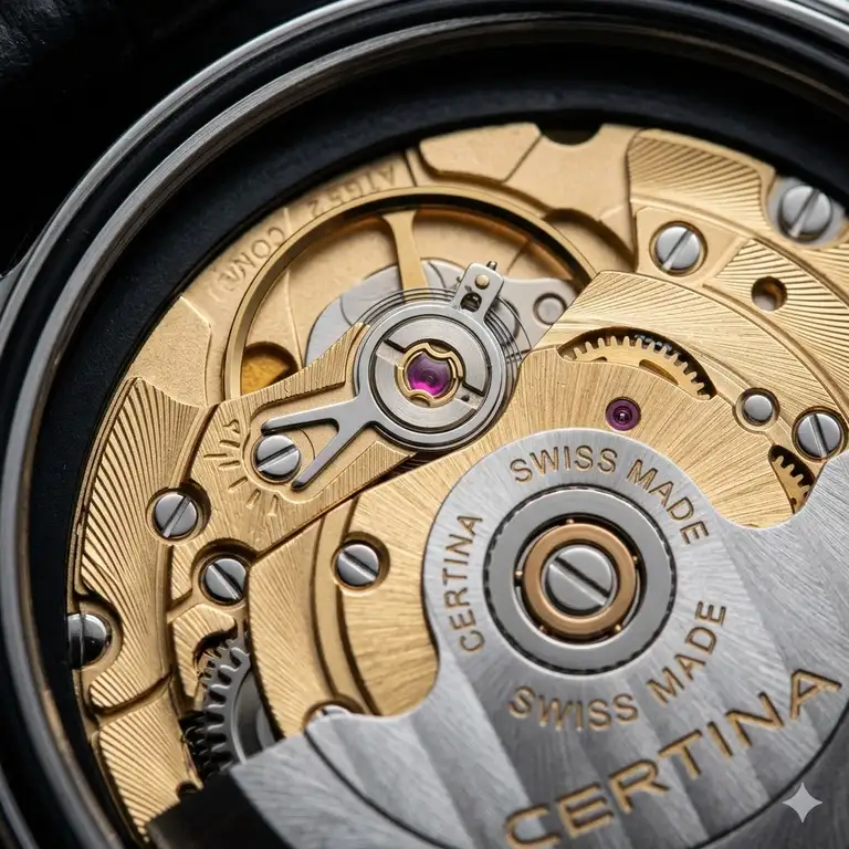 1: A close-up of a high-quality mechanical movement, representing the craftsmanship found in the most underrated swiss watch brands.