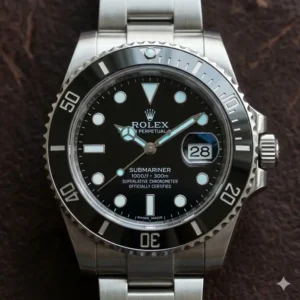 The Rolex Submariner dive watch, recognized as one of the most iconic luxury watches of all time.