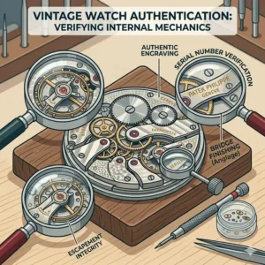 Expert authentication of a mechanical movement to verify if should you invest in vintage watches from a specific era.