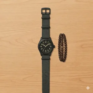 A high-end luxury gold watch and matching gold chain bracelet combination, a sophisticated example of the best watch and bracelet combinations for men for formal wear.