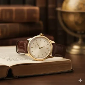 Heritage-inspired timepiece on an open book, showcasing luxury watches under 5000 worth buying for collectors.
