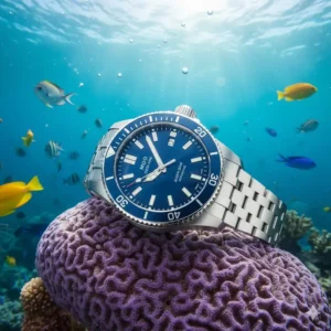 7: A Mido Ocean Star automatic watch underwater, demonstrating the high performance of the most underrated swiss watch brands.