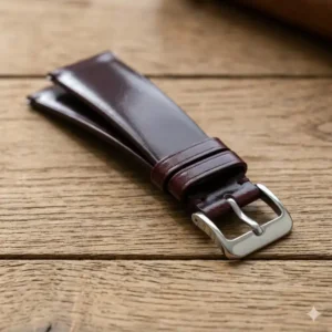 High-gloss Shell Cordovan is one of the best leather watch straps 2025 for durability.
