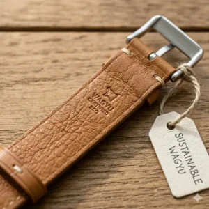 Ethical and eco-friendly Wagyu leather rated among the best leather watch straps 2025.