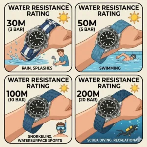 Minh họa 3: A water resistance guide for the best watches for summer fashion to ensure durability at the beach.