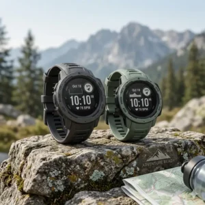 Durable and sporty matching watches for couples designed for outdoor activities and fitness tracking.