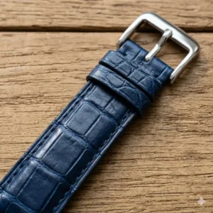 Premium blue alligator texture featured in the best leather watch straps 2025 collection.