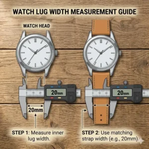 Measurement guide for choosing the correct size of the best leather watch straps 2025.