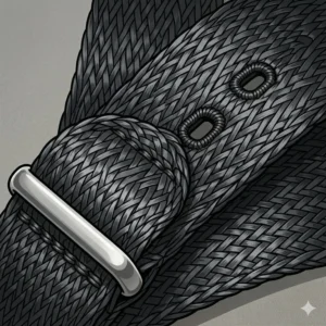 Detailed texture of luxury seatbelt nylon weave used in the best nato straps for field watches.
