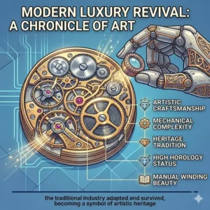 A luxury mechanical watch skeleton dial, representing how the traditional industry adapted and survived after how quartz watches changed the industry the market.