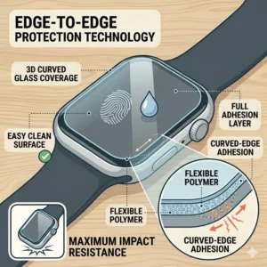 Full curved edge protection is visible on these smartwatch screen protectors worth buying, providing maximum coverage.