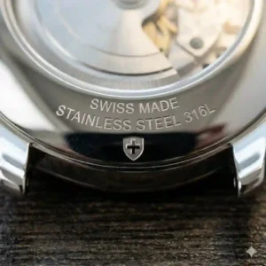 The official Swiss Made hallmark on a dial representing why swiss watches are considered the best.