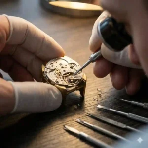 A master watchmaker hand-assembling parts to show why swiss watches are considered the best.