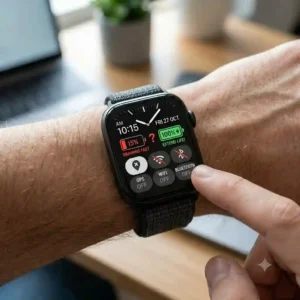 Icons for GPS, Wi-Fi, and Bluetooth being toggled off on a smartwatch interface, a practical method for how to extend smartwatch battery life.