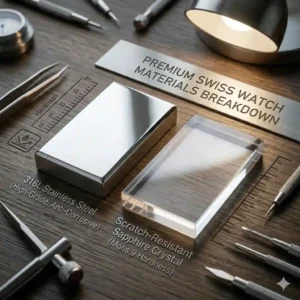High-grade sapphire crystal and steel components explaining why swiss watches are considered the best