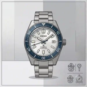 A high-end technical line-art illustration of the new seiko releases 2026 Prospex diver.